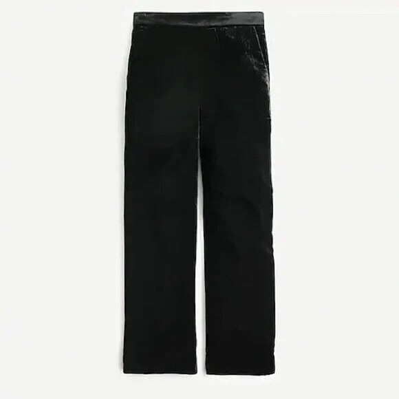 J. Crew Velvet Peyton Pull-On Pants Black Stretch Womens Size 14T 14 Tall H14624 - Picture 11 of 11
